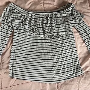 American Eagle Outfitters Black and White Striped Top